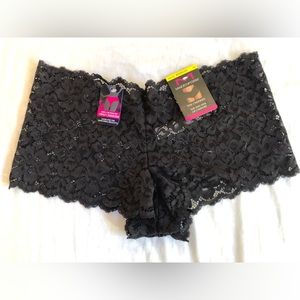 Maidenform Black Lace Boyshort Cheeky Panties